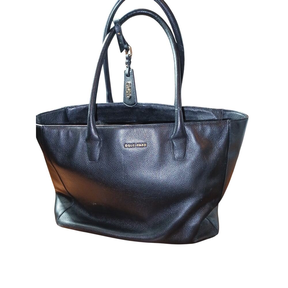 Cole Haan Pebbled Black Leather Tote bag large